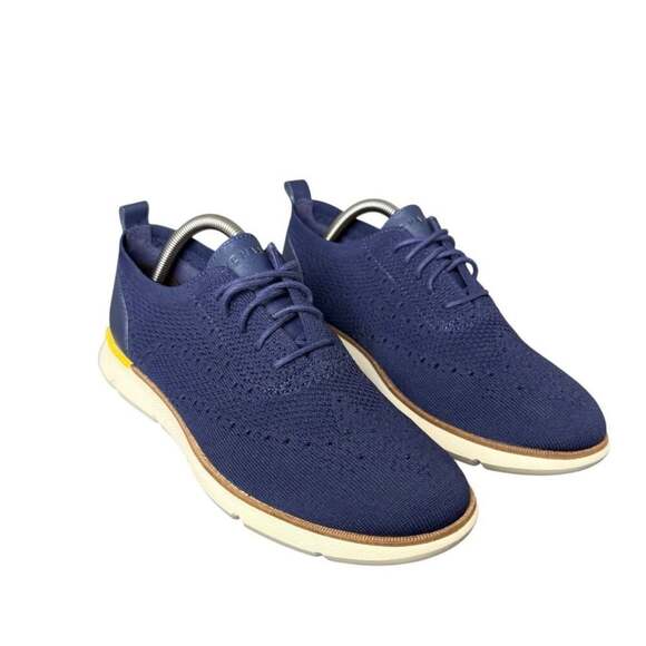 Cole Haan Shoes - Women Cole Haan Zerogrand Wingtip Oxford Knit Navy Blue Size 8.5